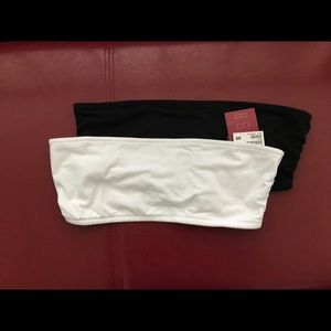 Bandeau Bra Tops White and Black Set Size12